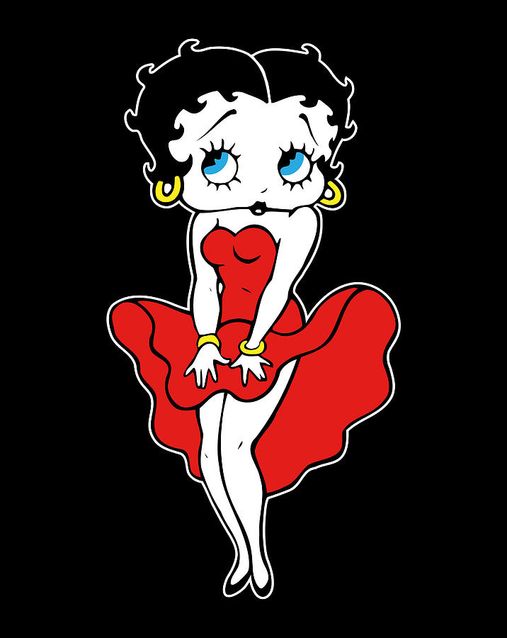 Classic Betty Boop Cartoon Character Long-Sleeve T-Shirt Digital Art by ...