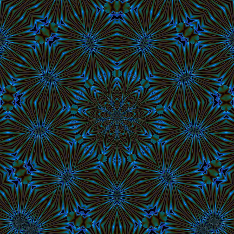 Classic Blue And Brown Spikey Abstract Pattern is a digital art ...