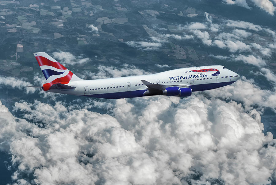 Classic British Airways Boeing 747 Mixed Media by Erik Simonsen