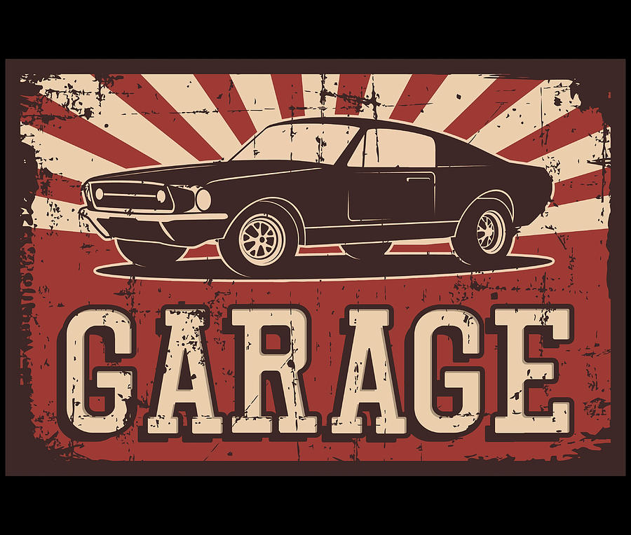 classic car garage Poster Copy Copy Copy Copy Painting by Lee Reynolds ...