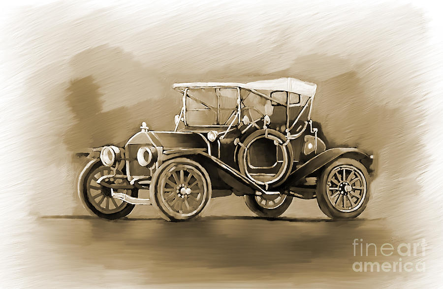 Classic car in sepia  Painting by Gull G