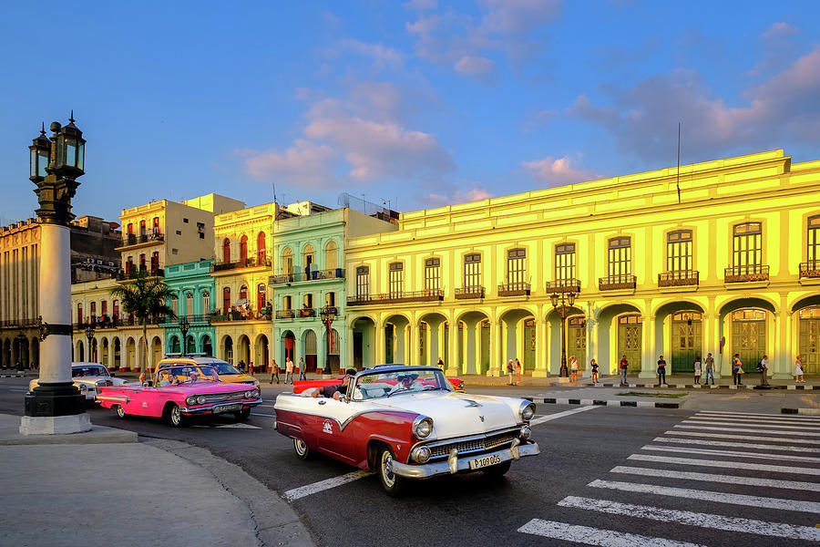Classic Cars And Colorful Buildings In Downtown Havana Photograph By Karel Miragaya Pixels
