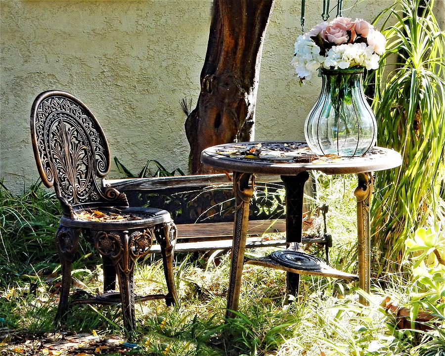 Classic Chair Table and Vase Photograph by Andrew Lawrence