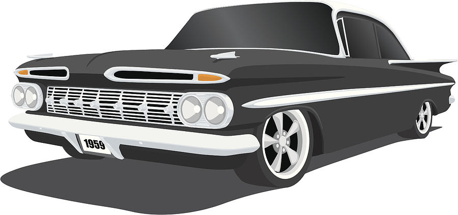 Classic Chevrolet Impala Drawing by Schlol