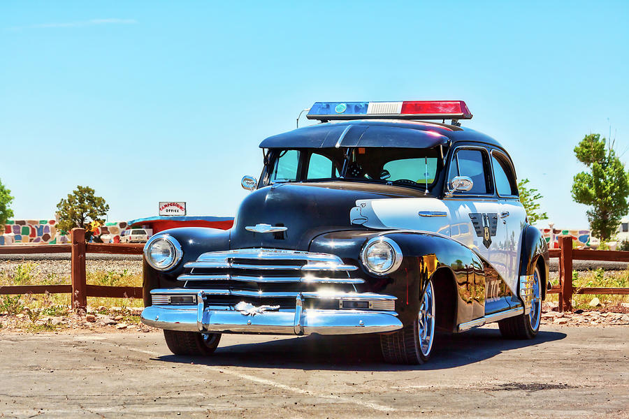 Classic Chevrolet police car, Arizona Photograph by Tatiana Travelways