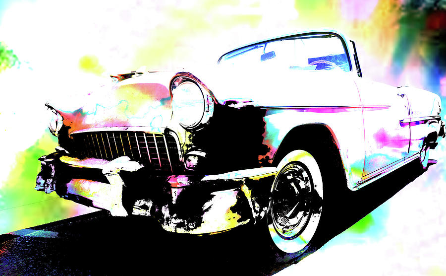 Classic Chevy Belair 1957 Digital Art by Cathy Anderson