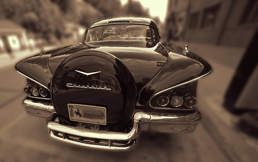 Classic Chevy Impala sepia Photograph by Cathy Anderson