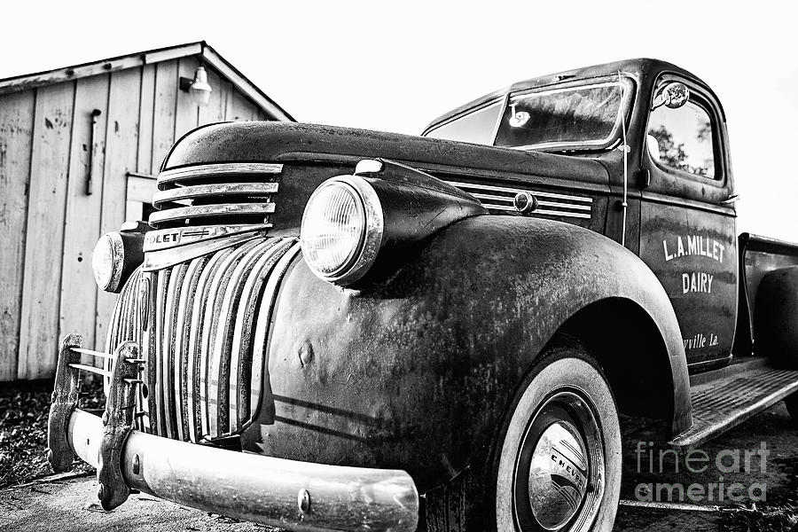 Classic Chevy Truck - BW Photograph by Scott Pellegrin