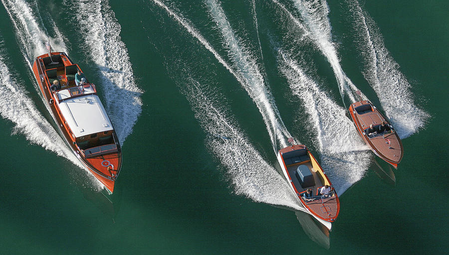 Classic Chris Craft Aerial Photograph by Steven Lapkin