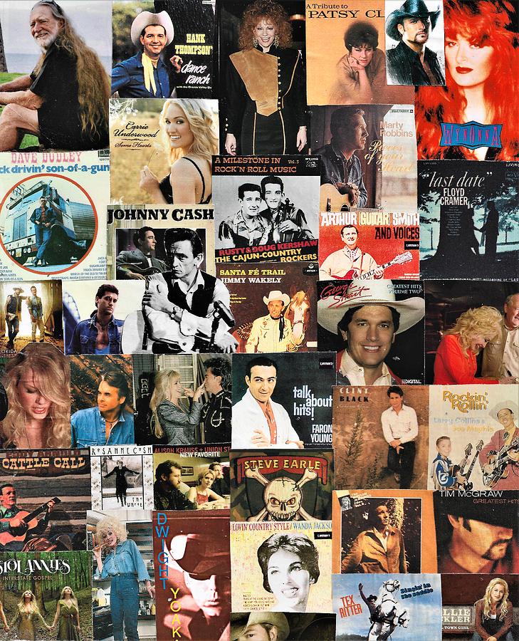 Classic Country Music Collage 7 Painting by Doug Siegel - Fine Art America