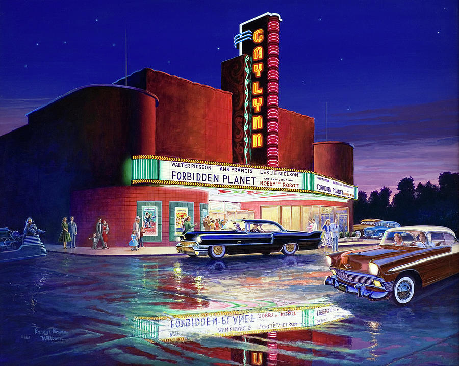 Theatre Painting - Classic Debut -  The Gaylynn Theatre by Randy Welborn
