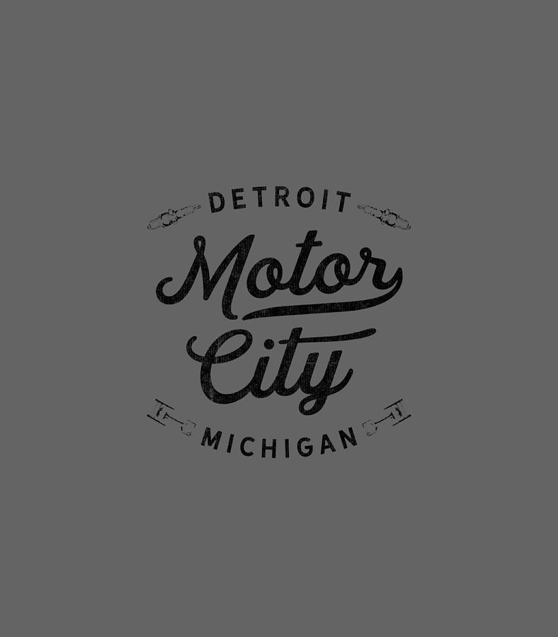 Classic Detroit Motor City Michigan Auto Enthusiast Novelty Digital Art ...