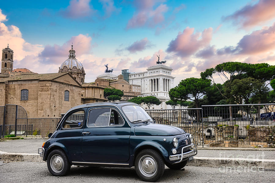 Italy Photograph - Classic Fiat 500 Cinquecento in Rome Lazio Italy    by Stefano Senise