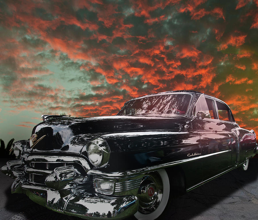 Classic Fleetwood Cadillac Red Sunset Photograph by Larry Butterworth