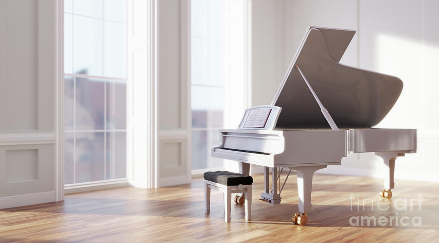 Classic grand piano in classical style room interior Photograph by Michal Bednarek