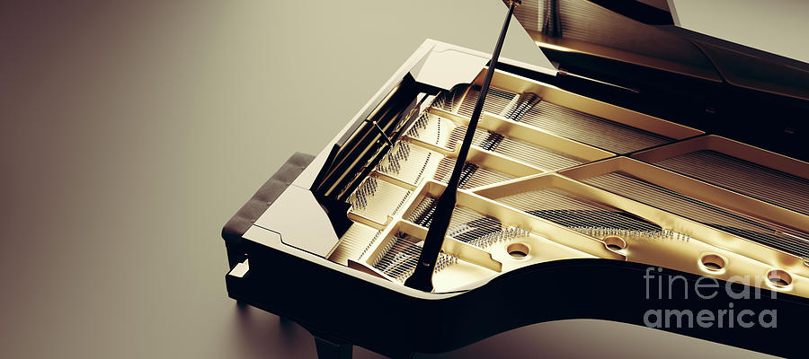 Classic grand piano view from the top Photograph by Michal Bednarek