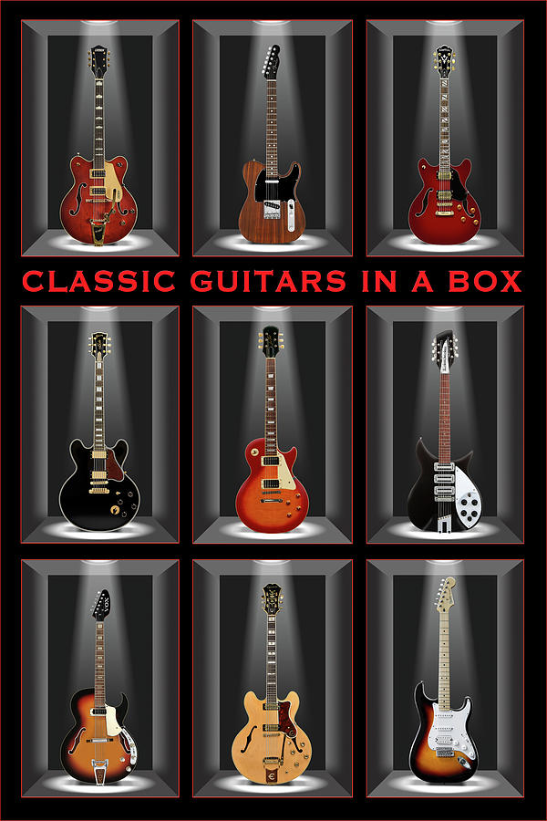 Classic Guitars in a Box Poster 1 Photograph by Mike McGlothlen