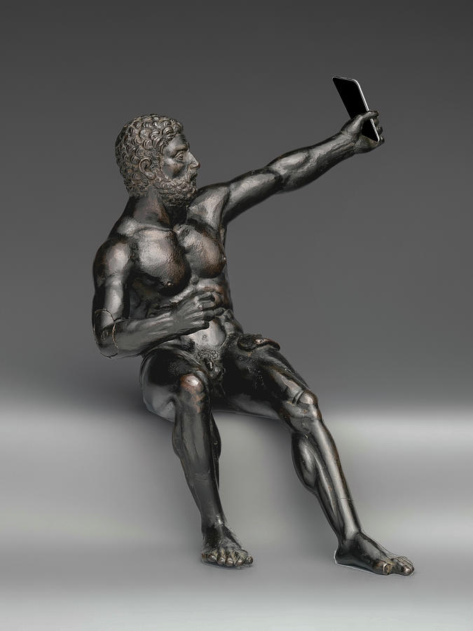 Classic Hercules Takes A selfie Painting by Tony Rubino