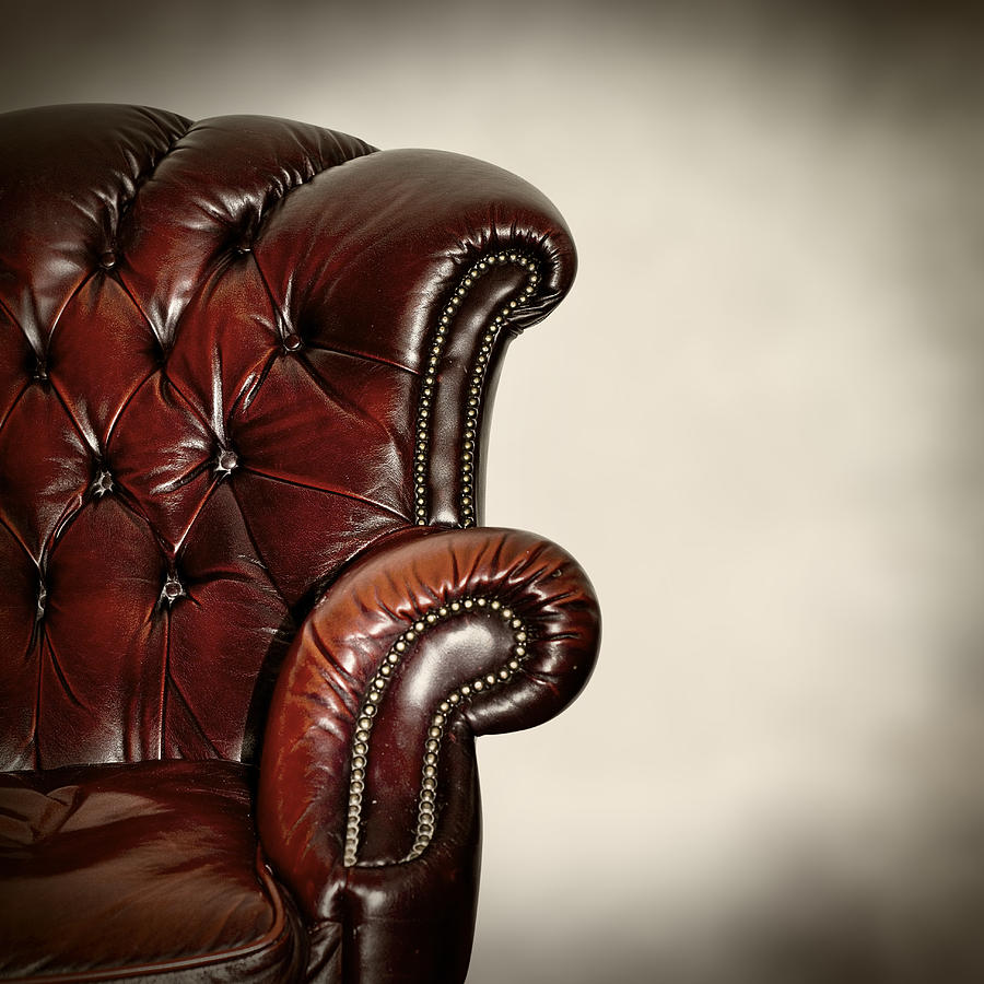 Classic leather armchair Photograph by Sean Gladwell