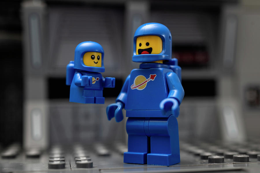 Classic LEGO Spaceman and Spacebaby first flight Photograph by Matt McDonald