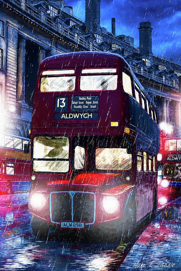 Classic London Red Double-Decker Bus Mixed Media by Mark Tisdale