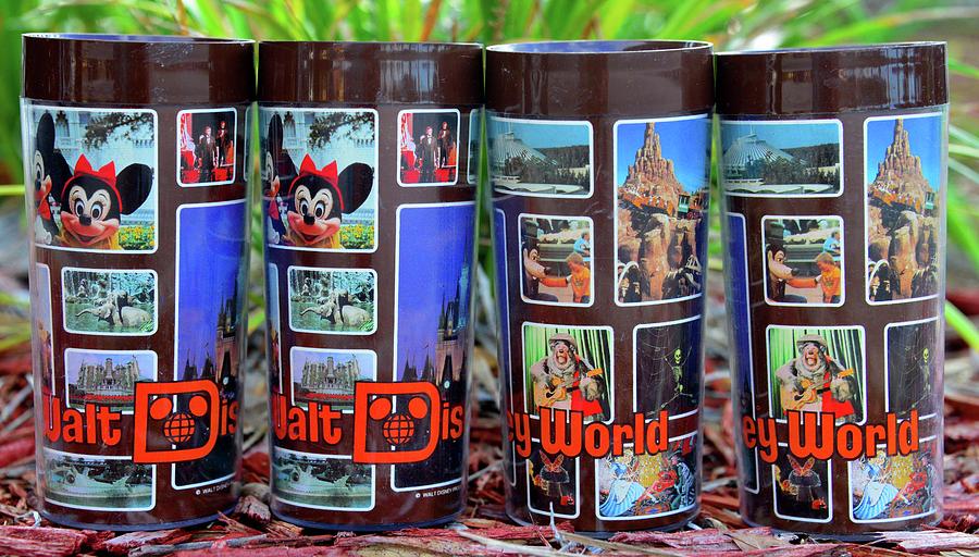 Vintage Photograph - Classic Magic Kingdom attractions tumblers 1970s by David Lee Thompson