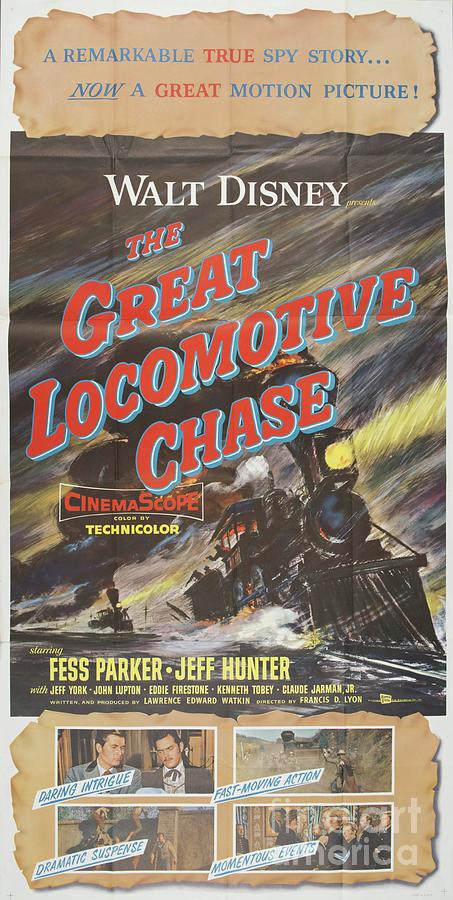 Classic Movie Poster - The Great Locomotive Chase Painting by Esoterica Art Agency