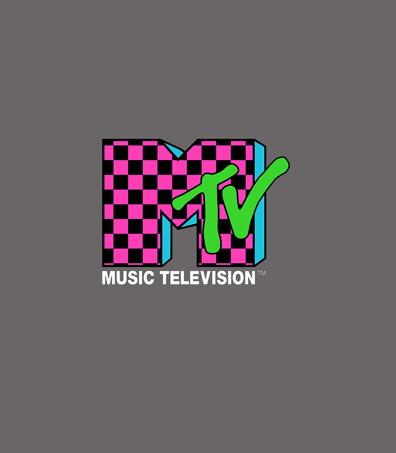 Classic Mtv Logo Pink And Blue Checker Design Digital Art By Davisw 