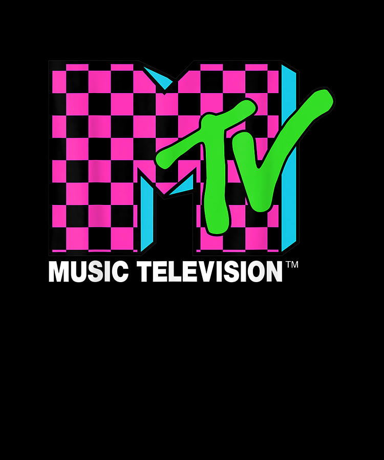 Classic MTV Logo Pink And Blue Checker Design Digital Art by Notorious ...