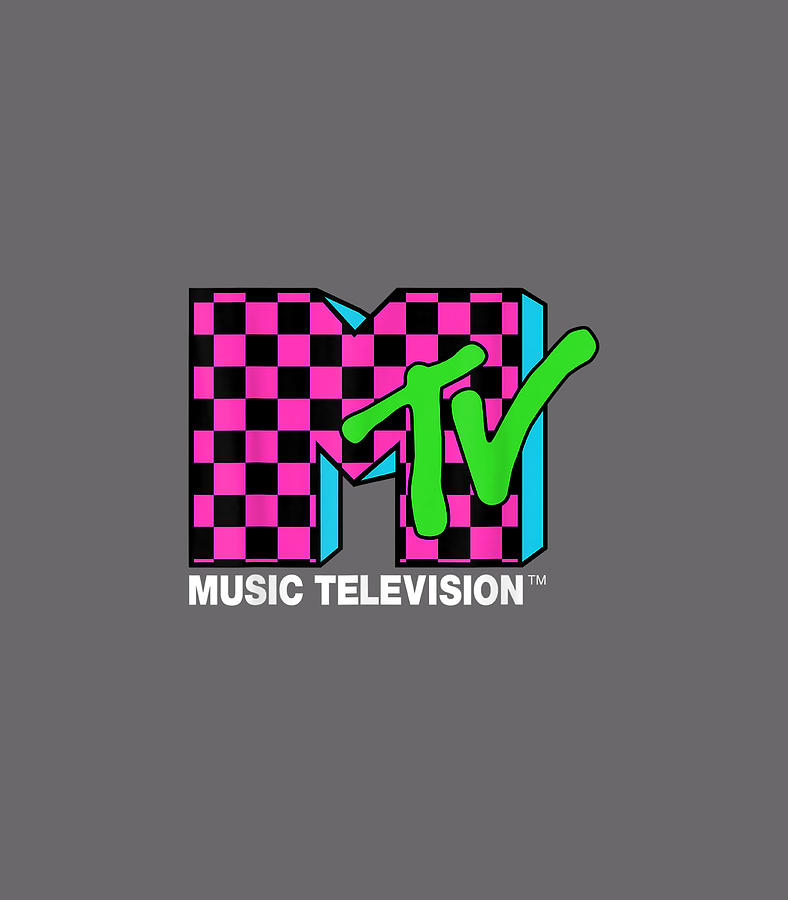 Classic MTV Logo Pink And Blue Checker Design Digital Art by Swanik ...