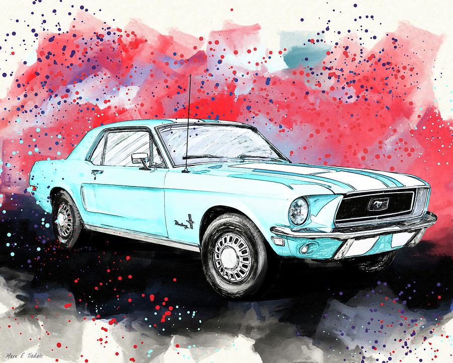 Classic Mustang - Americana Mixed Media by Mark Tisdale