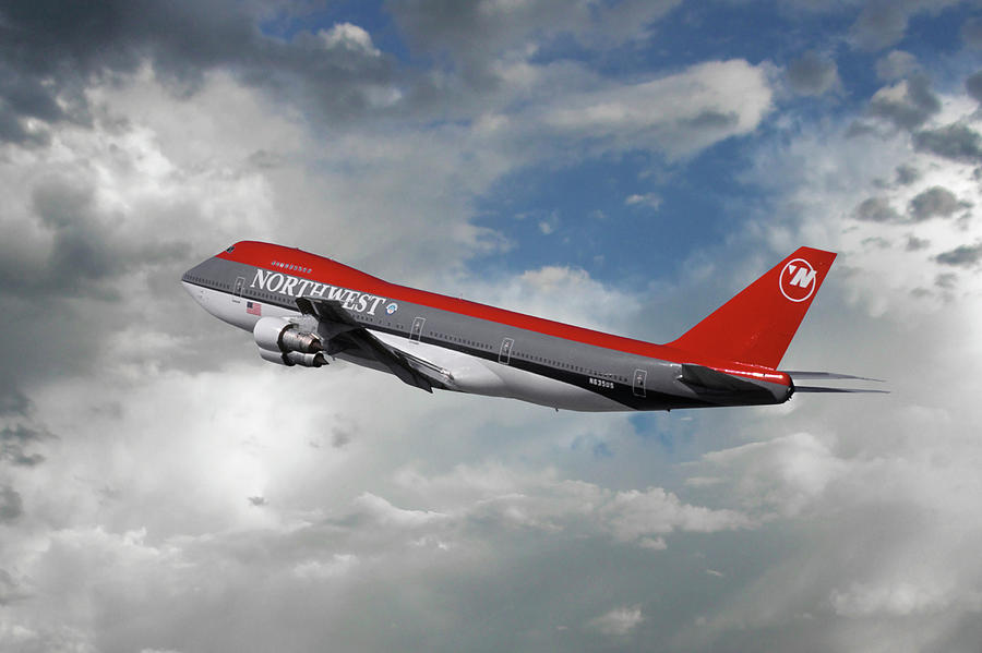Classic Northwest Airlines Boeing 747 Taking Off Photograph by Erik Simonsen