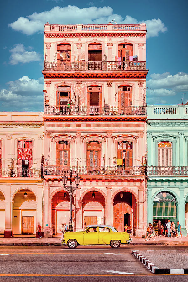 Classic Old Cars And Colorful Buildings In Downtown Havana Photograph By Karel Miragaya Pixels