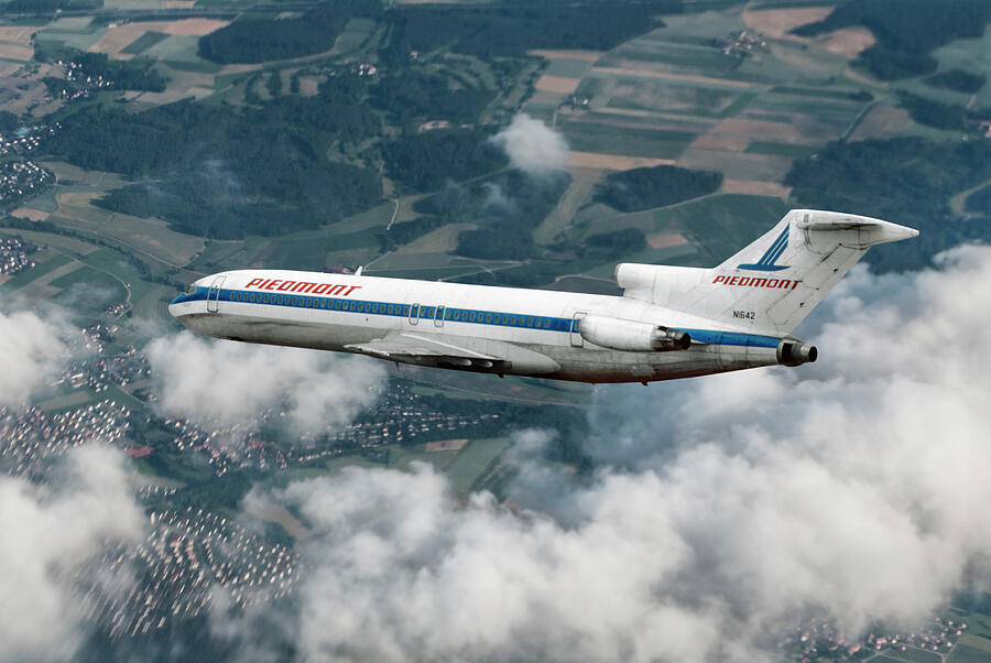 Classic Piedmont Airlines Boeing 727 Mixed Media by Erik Simonsen