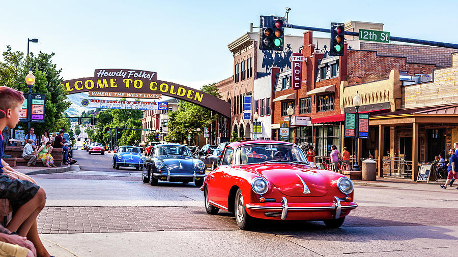 Classic Porsches in Downtown Golden, Colorado Photograph by Jeanette Fellows