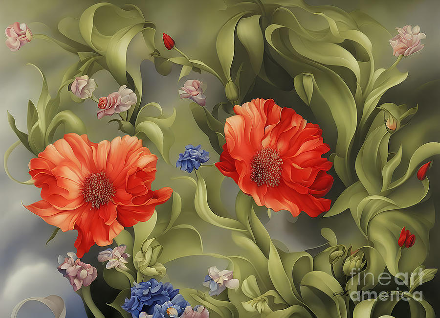 Classic Red Poppies Digital Art by Shari Nees