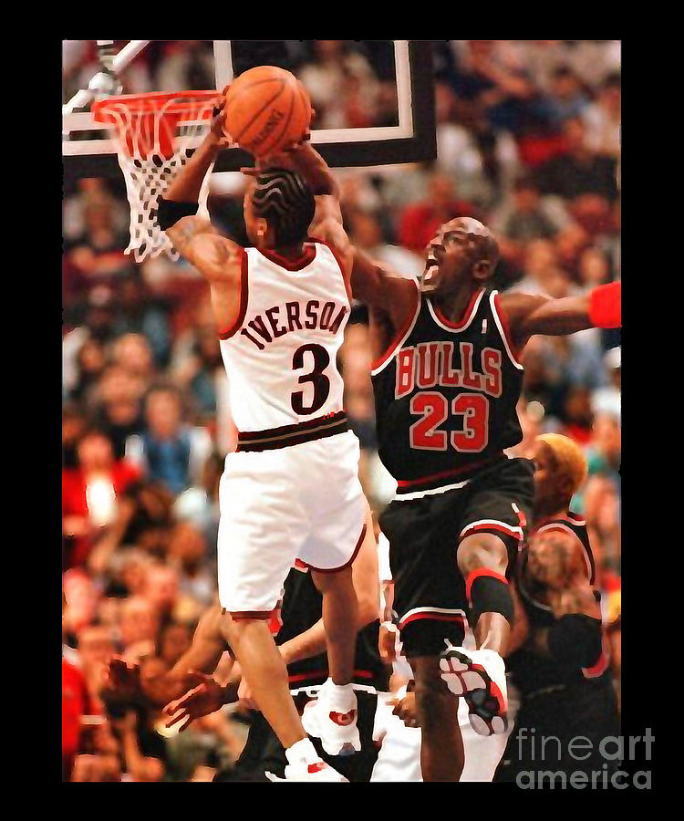 Kobe Bryant Photograph - Classic Retro Michael Jordan Vs Allen Iverson Master The Arts by Artwork Lucky