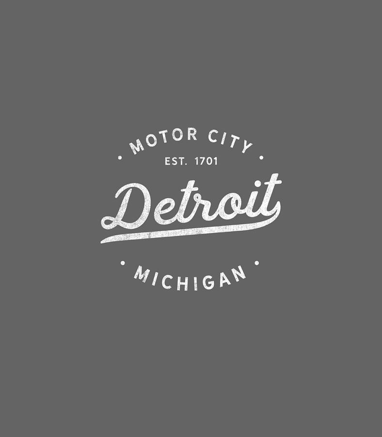 Classic Retro Vintage Detroit Michigan Motor City Digital Art by Dennon ...