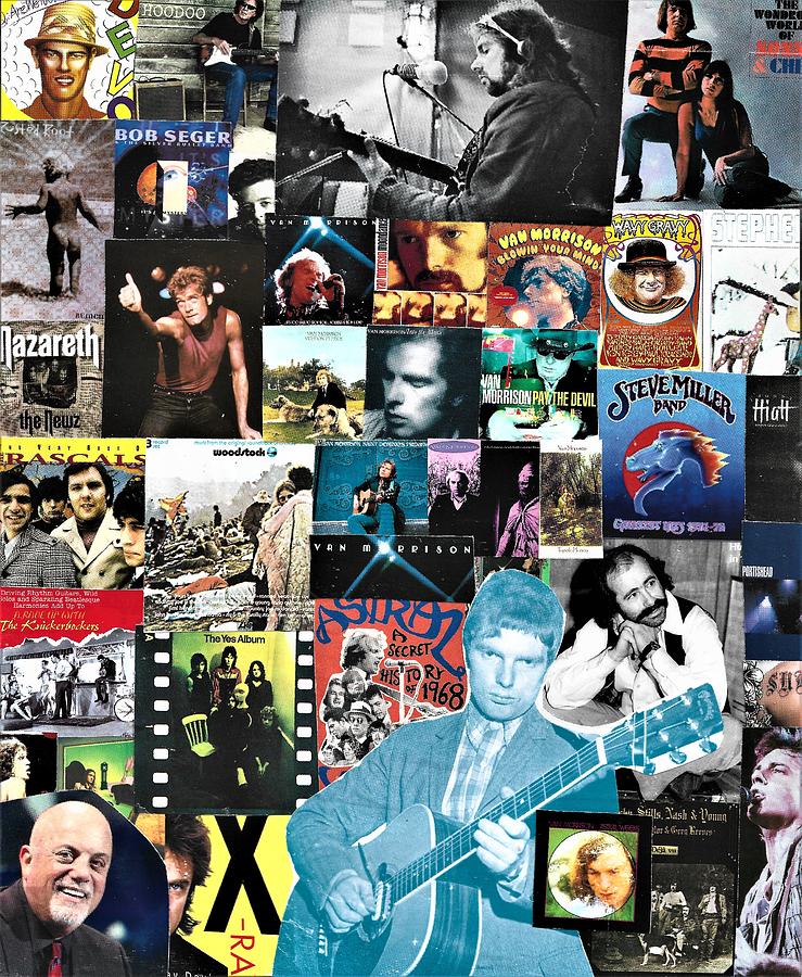 Classic Rock Collage 24 featuring Van Morrison Painting by Doug Siegel