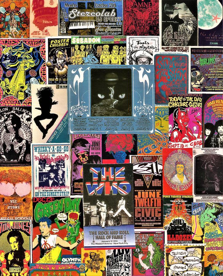 Classic Rock Concert Poster Collage 6 Digital Art by Doug Siegel | Pixels