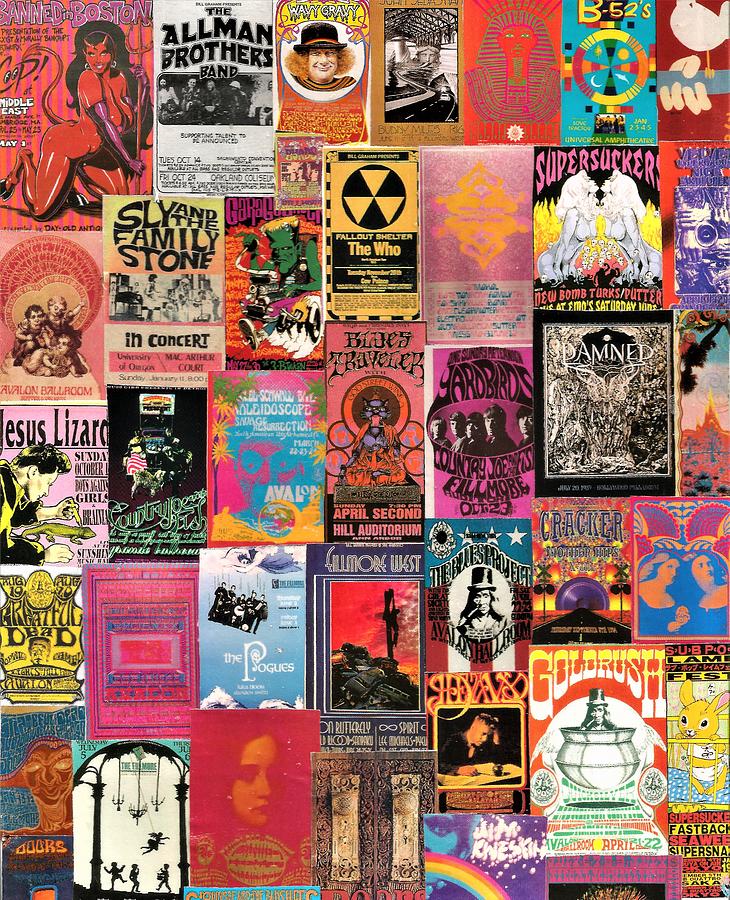 Classic Rock Poster Collage 10 Digital Art by Doug Siegel - Fine Art ...