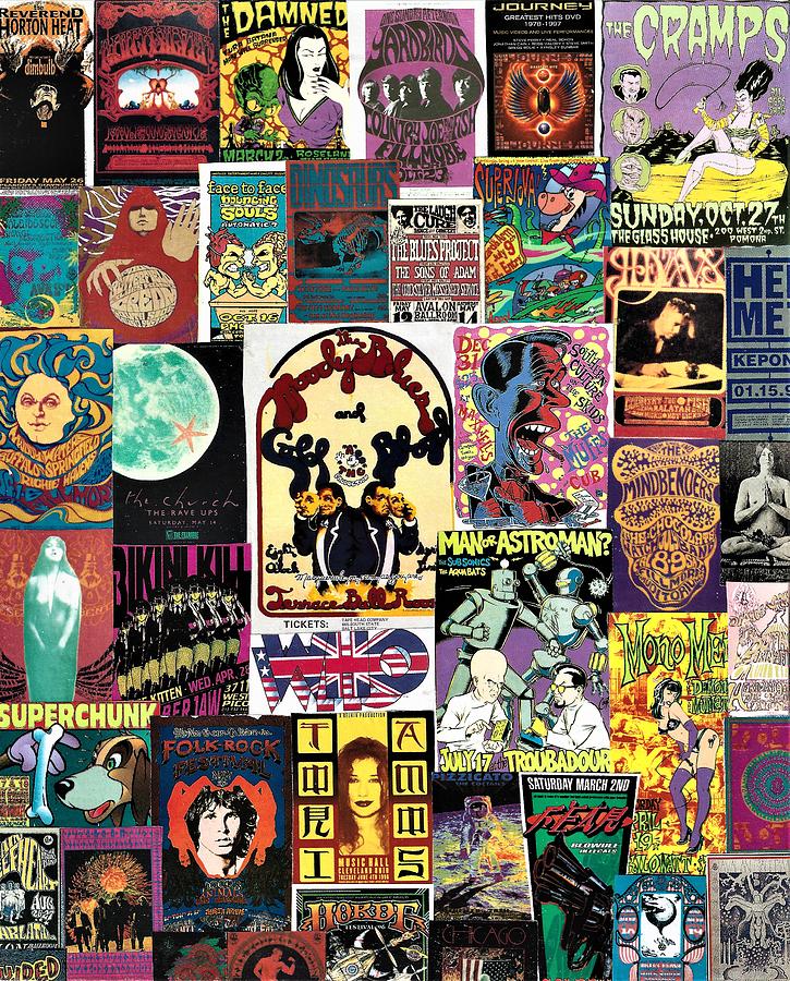 Classic Rock Poster Collage 21 Painting by Doug Siegel - Fine Art America