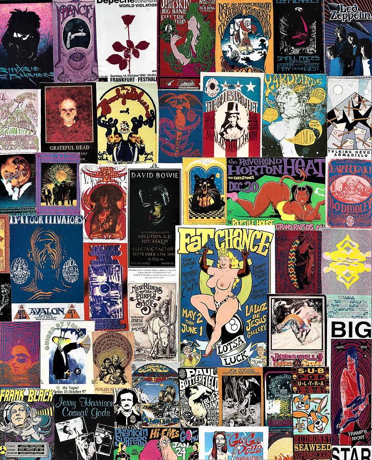 Classic Rock Poster Collage 22 Painting by Doug Siegel - Fine Art America