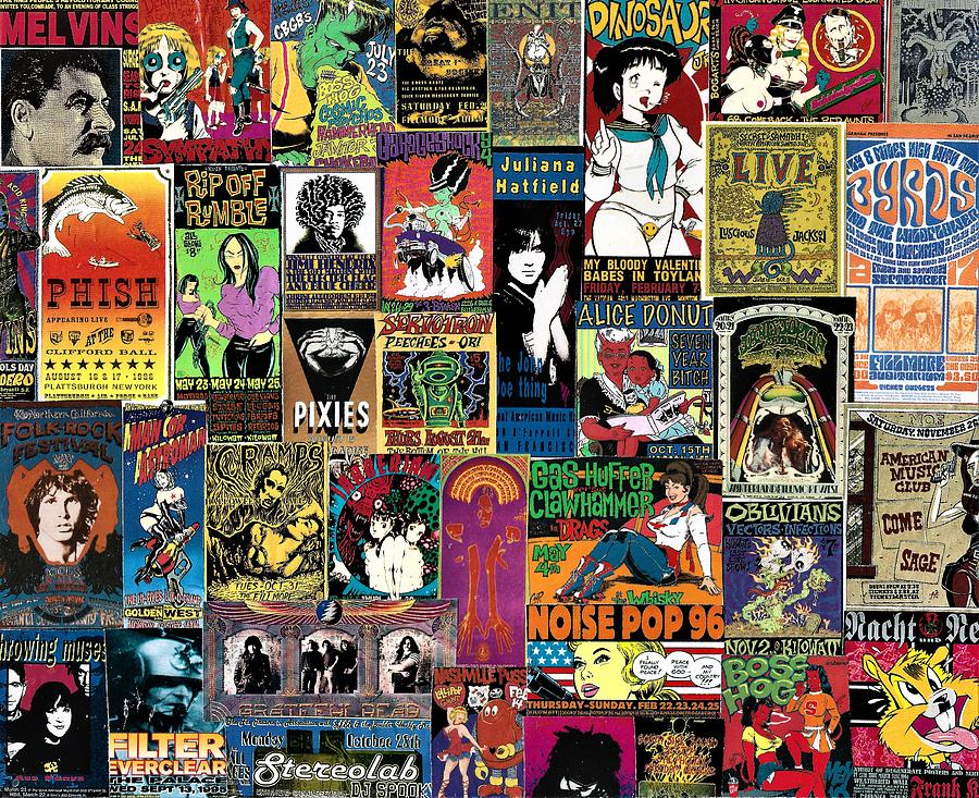 Classic Rock Poster Collage 23 Painting by Doug Siegel - Pixels