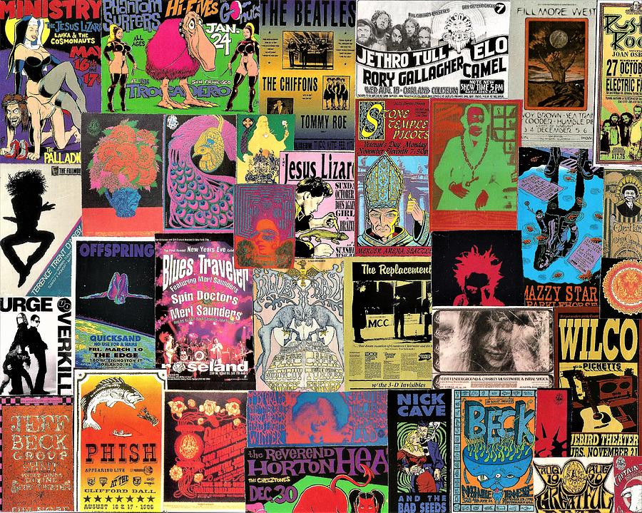 Classic Rock Poster Collage 7 Digital Art By Doug Siegel