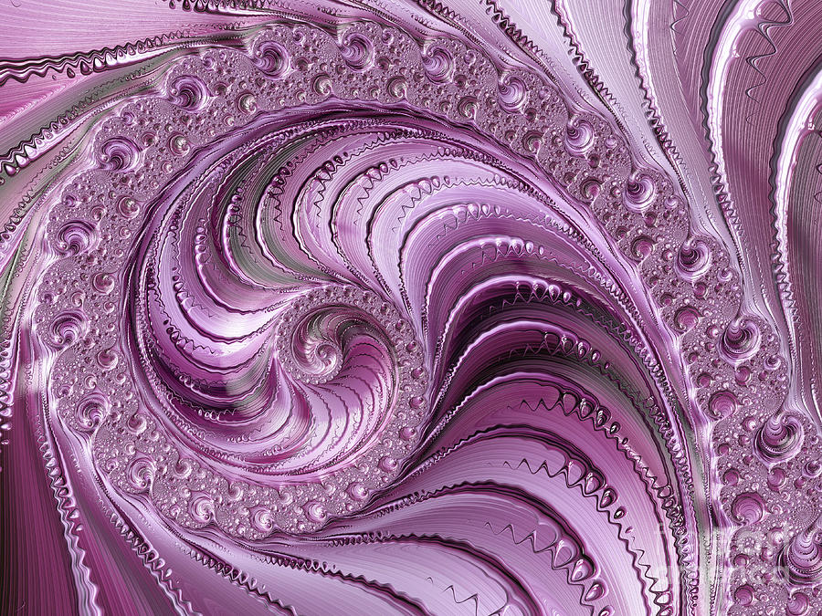 Abstract Digital Art - Classic Rosy Swirl by Elisabeth Lucas