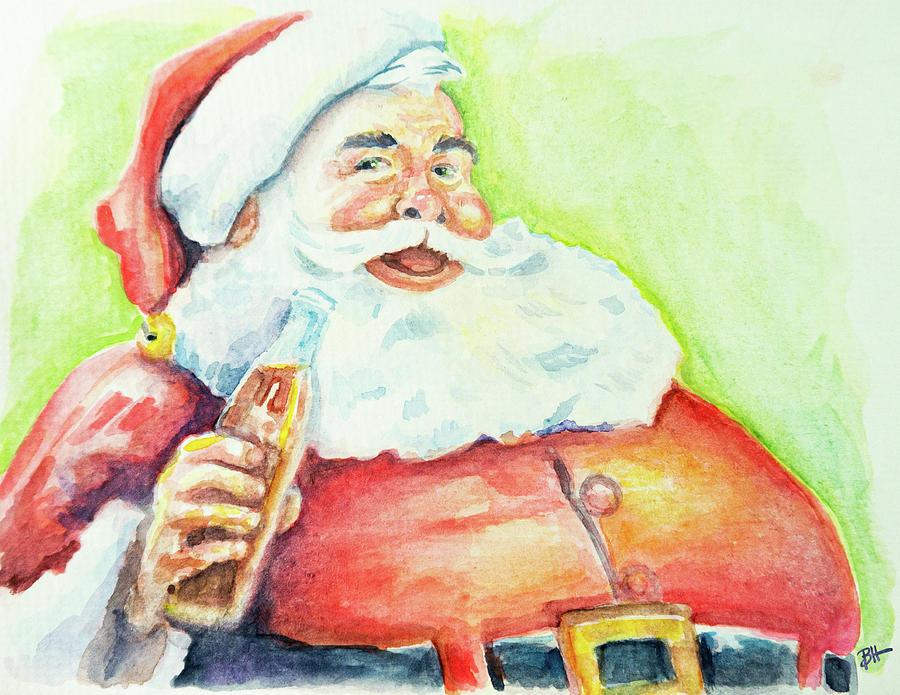 Classic Santa Clause With Coca-cola Painting