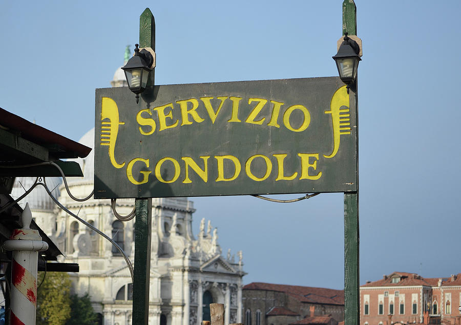 Classic Servizio Gondole Sign - Gondola Service - Venice Italy Photograph by Shawn OBrien