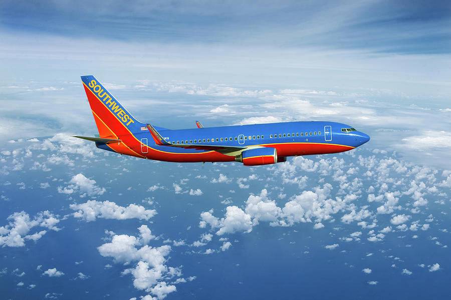 Classic Southwest Airlines Boeing 737-700 Mixed Media by Erik Simonsen