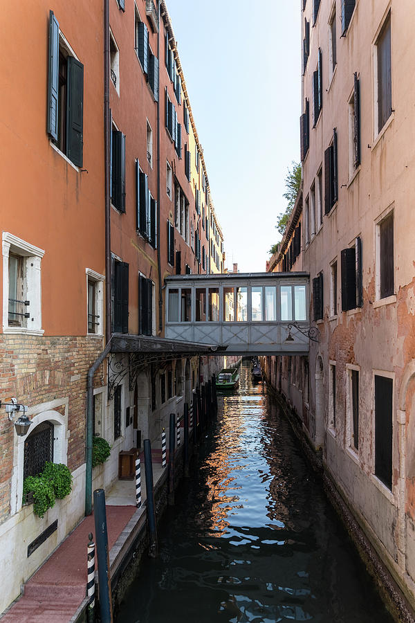 Classic Venetian - Elegant Covered Bridge and Canalside Palazzo Entrance  Photograph by Georgia Mizuleva